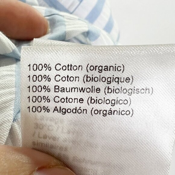 Just Female Seersucker Blue and White Striped Blouse - Picture 6 of 8